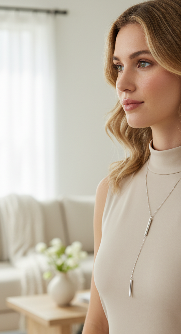 Silver Long Y-Necklace