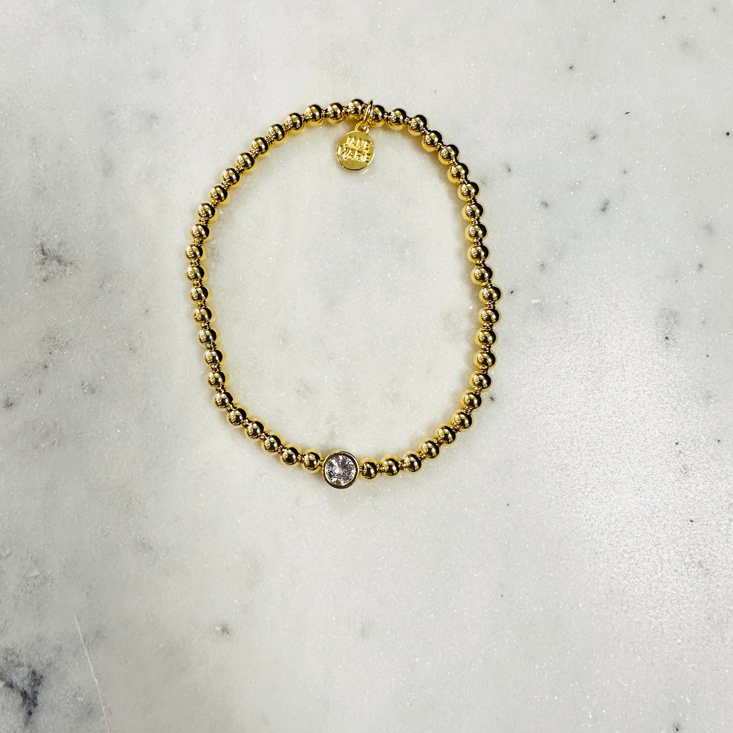 18K Gold Plated Crystal Stretch Bracelet - Jolie Femme Boutique