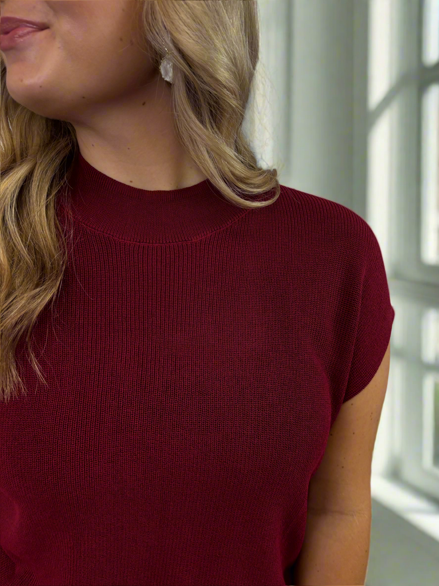Merlot Cap Sleeve Top - Jolie Femme Boutique