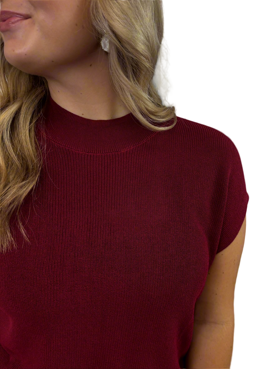 Merlot Cap Sleeve Top - Jolie Femme Boutique