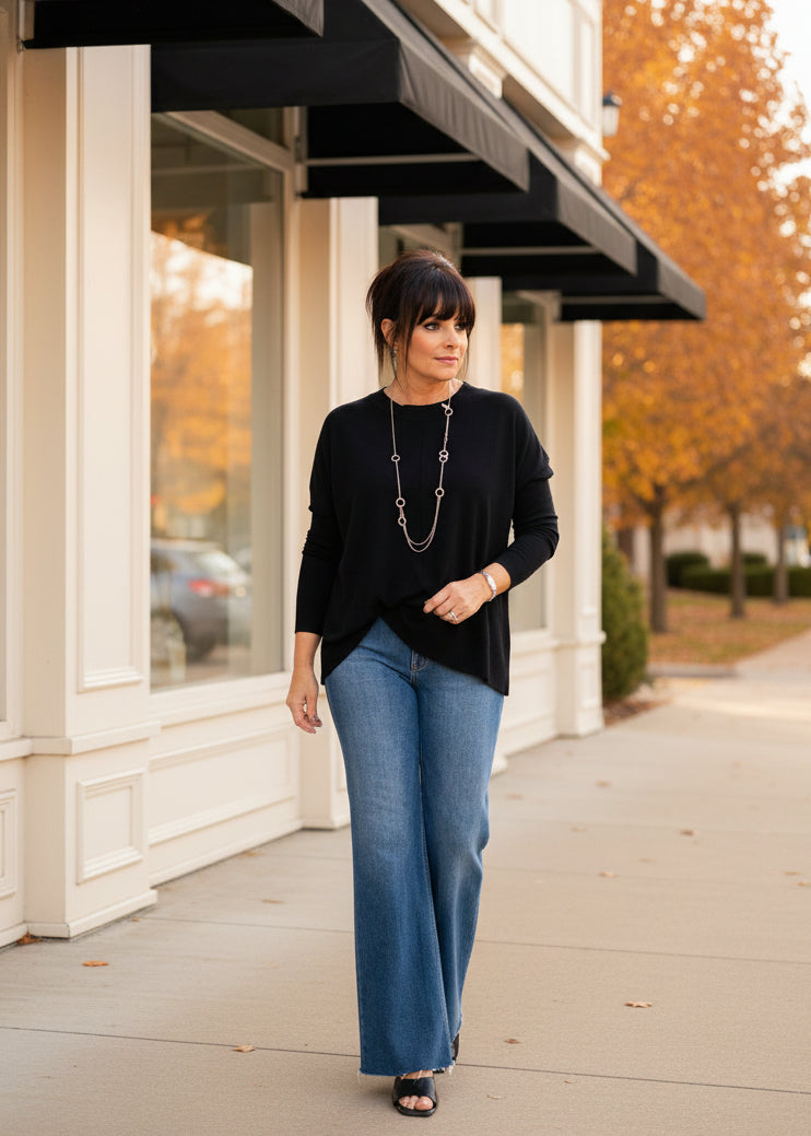 Long Sleeve HI-Low Sweater - Jolie Femme Boutique
