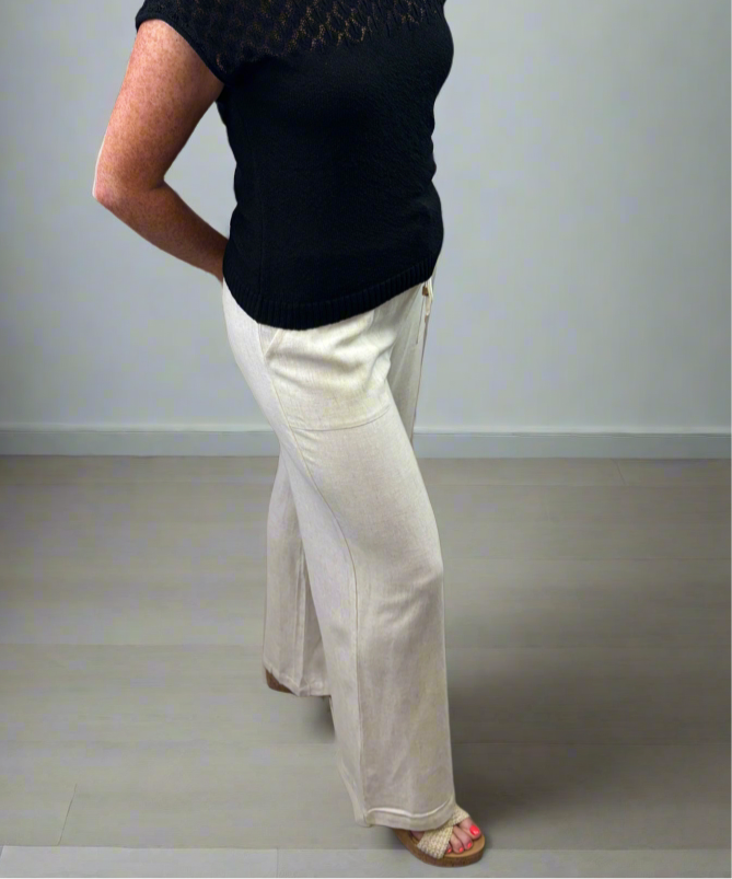 Soft Linen Wide leg Pant - Jolie Femme Boutique