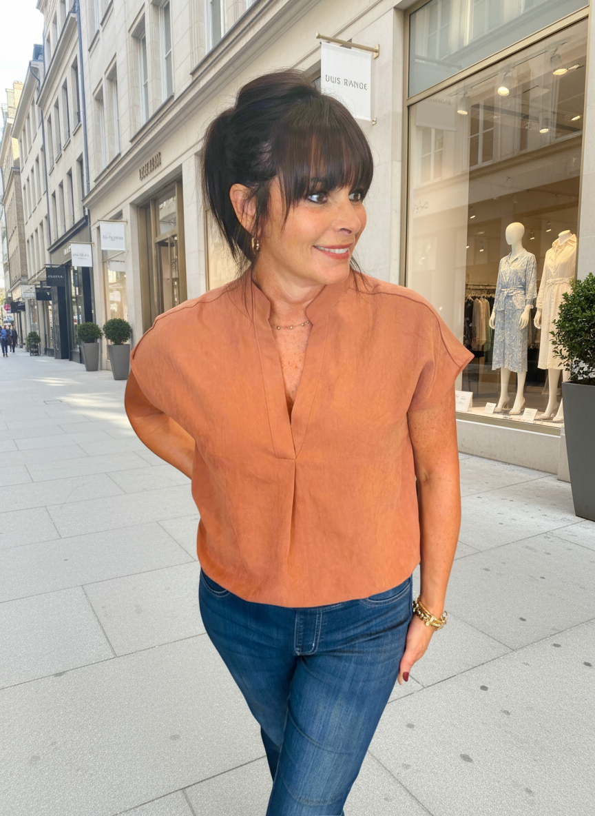 Soft Rust Drop Shoulder Top - Jolie Femme Boutique