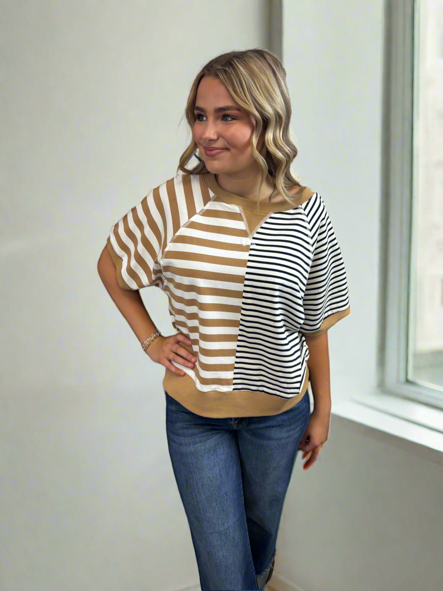 Striped Color Block Top