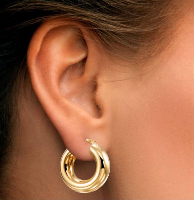 Small Chunky Gold Hoop - Jolie Femme Boutique