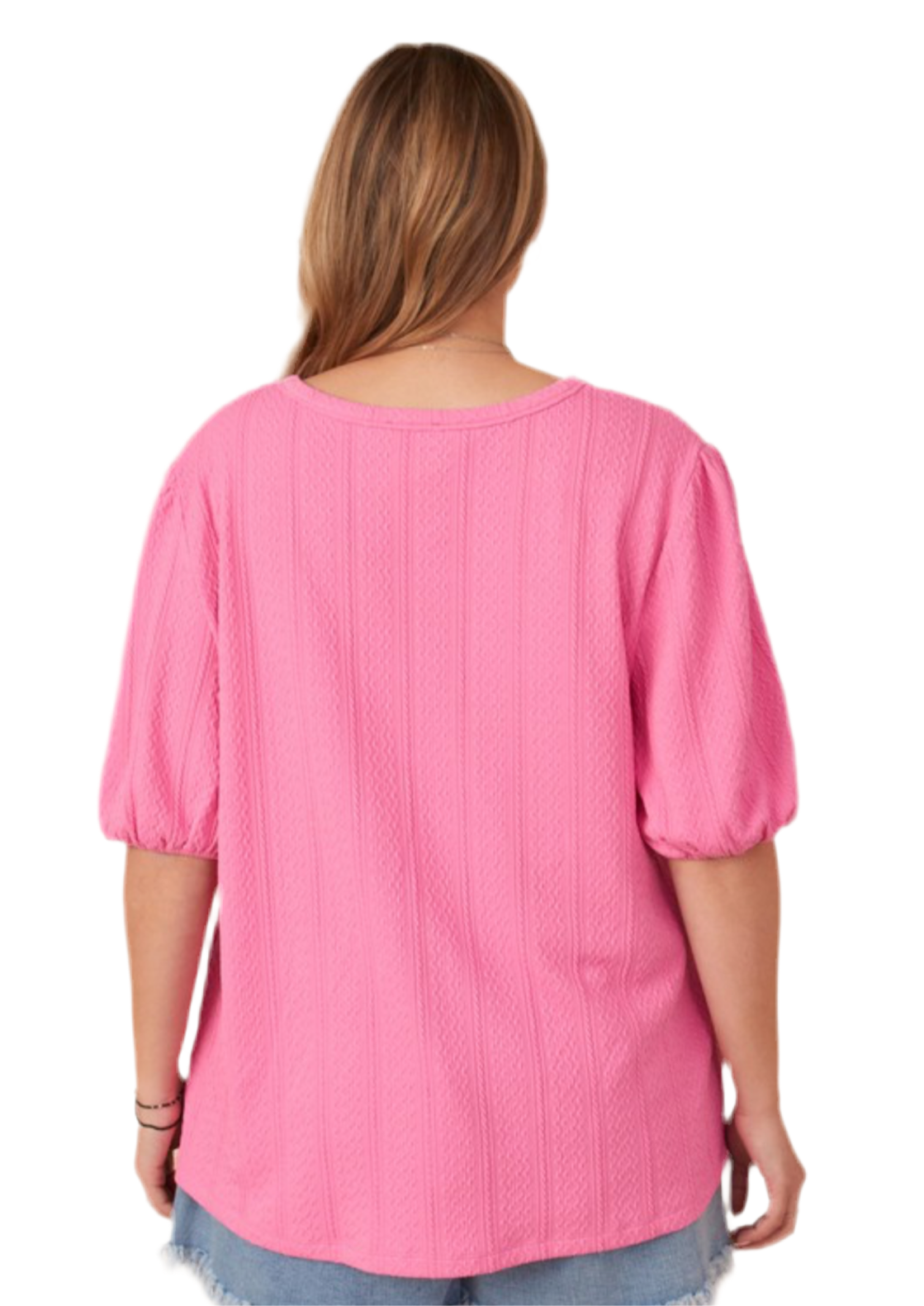 Plus Size Textured Scoop Neck Top - Jolie Femme Boutique