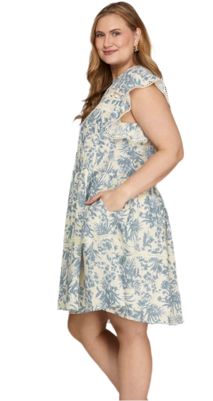 Plus Size Woven Floral Dress