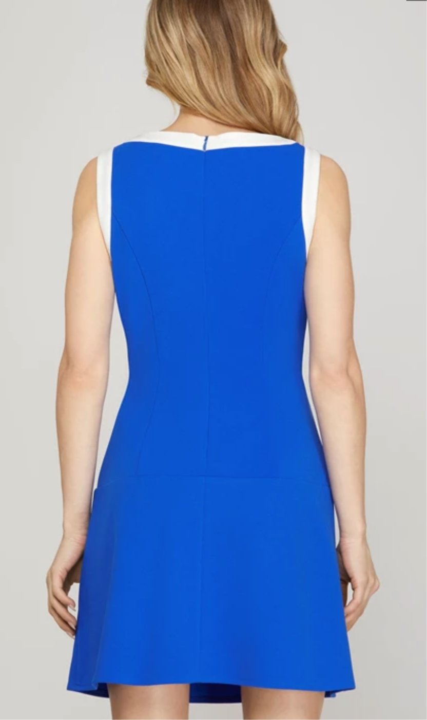 Sleeveless Contrast Dress