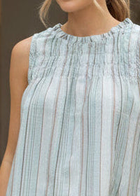 Seafoam Striped Sleeveless Top