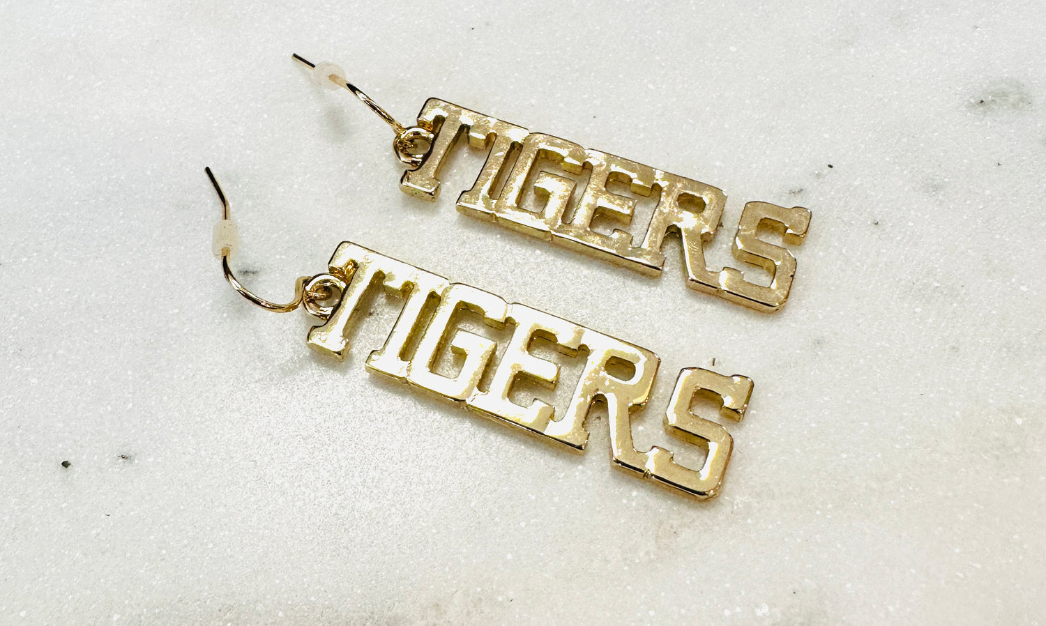 Tiger Varsity Earrings Gold - Jolie Femme Boutique