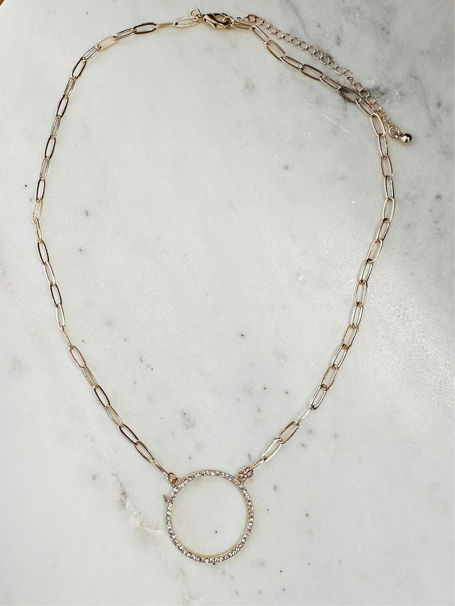 RHINESTONE CHARM NECKLACE - Jolie Femme Boutique