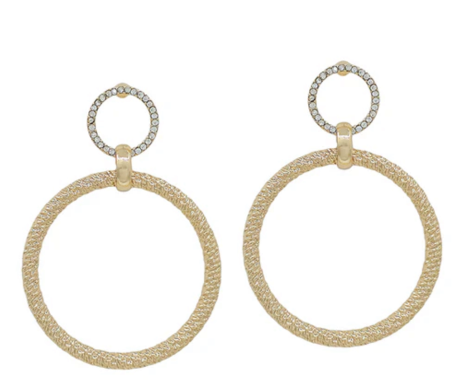 Open Circle w/ Pave Beaded Accent - Jolie Femme Boutique