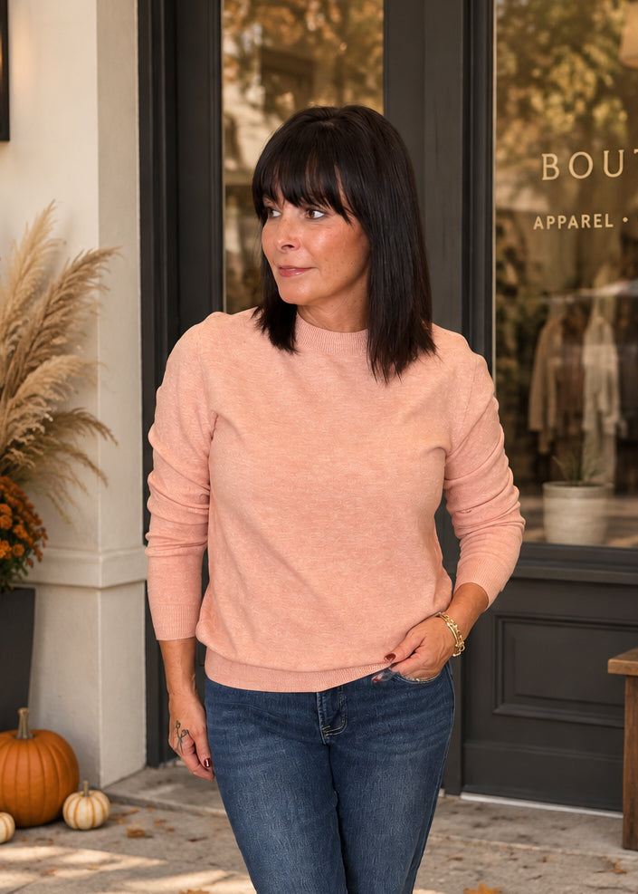 Soft Pink Crew Neck Sweater
