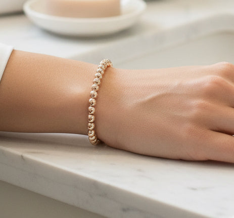 2mm Gold Bead Stretch Bracelet