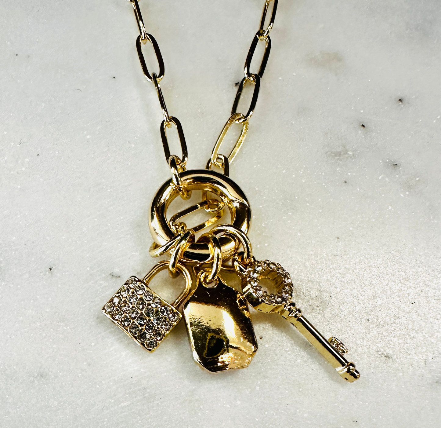 Gold Key Charm Necklace