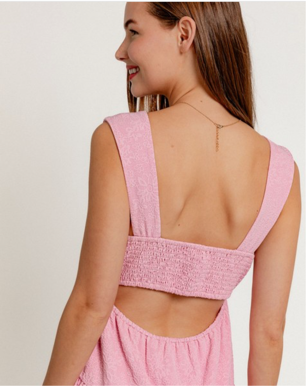 Wide Strap Tiered Mini Dress