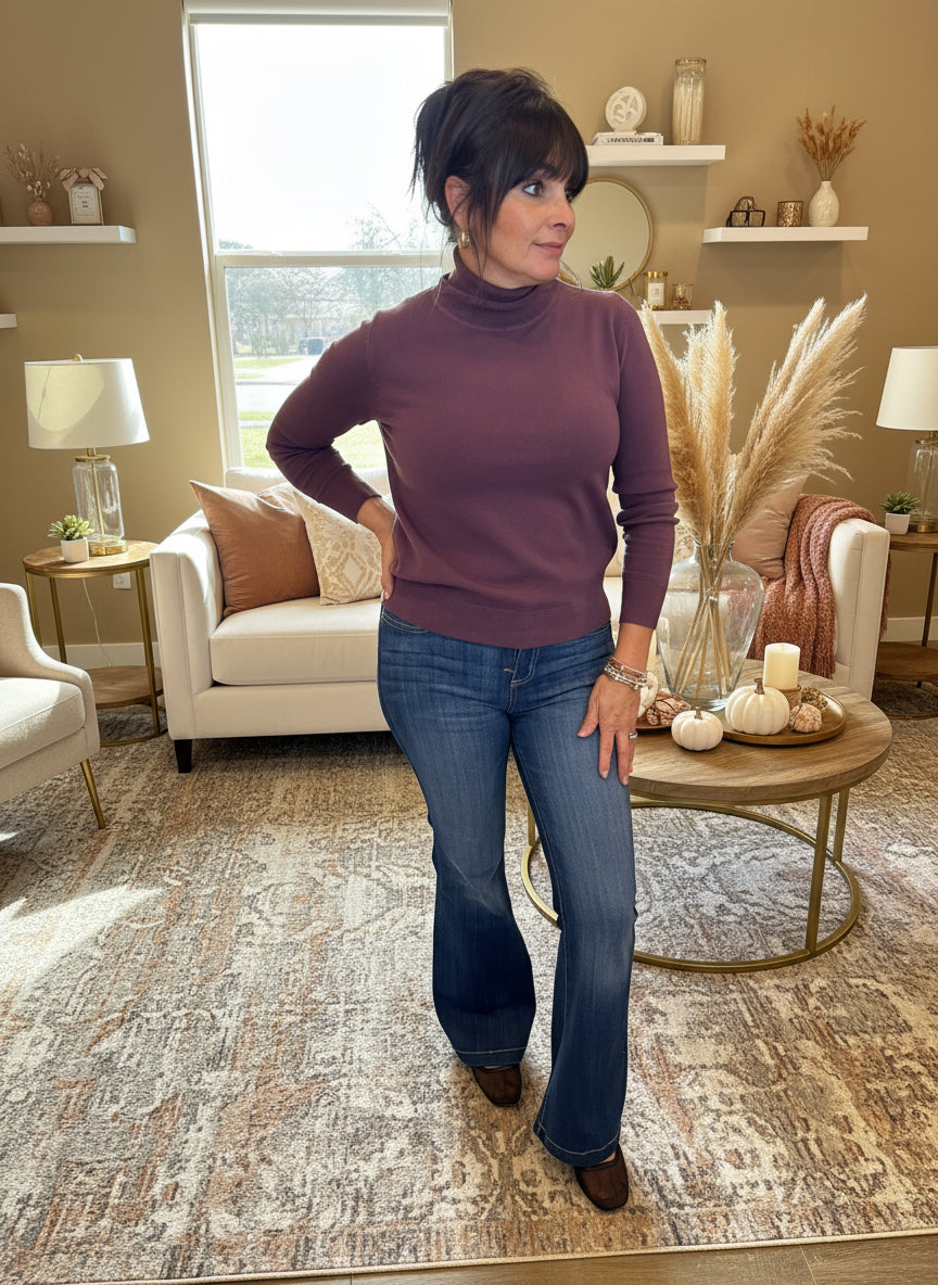 Plum Classic Turtleneck Sweater