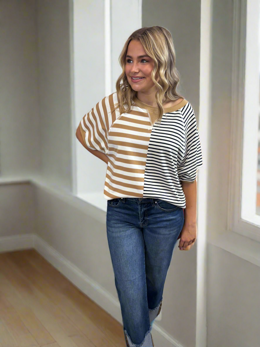 Striped Color Block Top