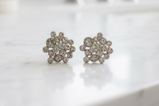 Rhinestone Cluster Stud Earrings - Jolie Femme Boutique