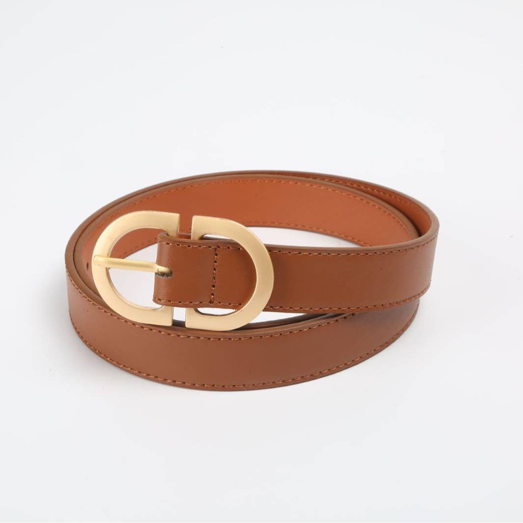 Camel Gold Buckle Belt