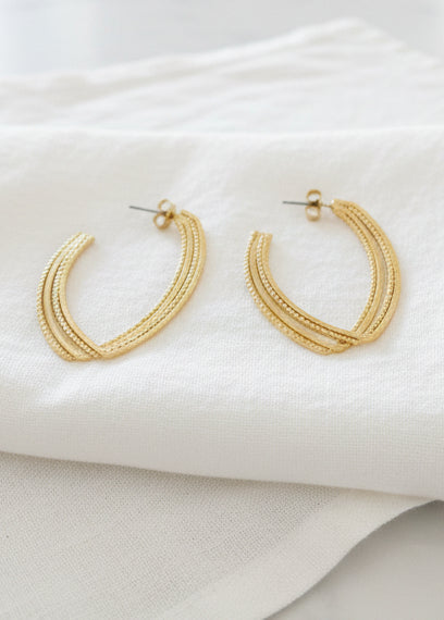Double Textured Teardrop Earring