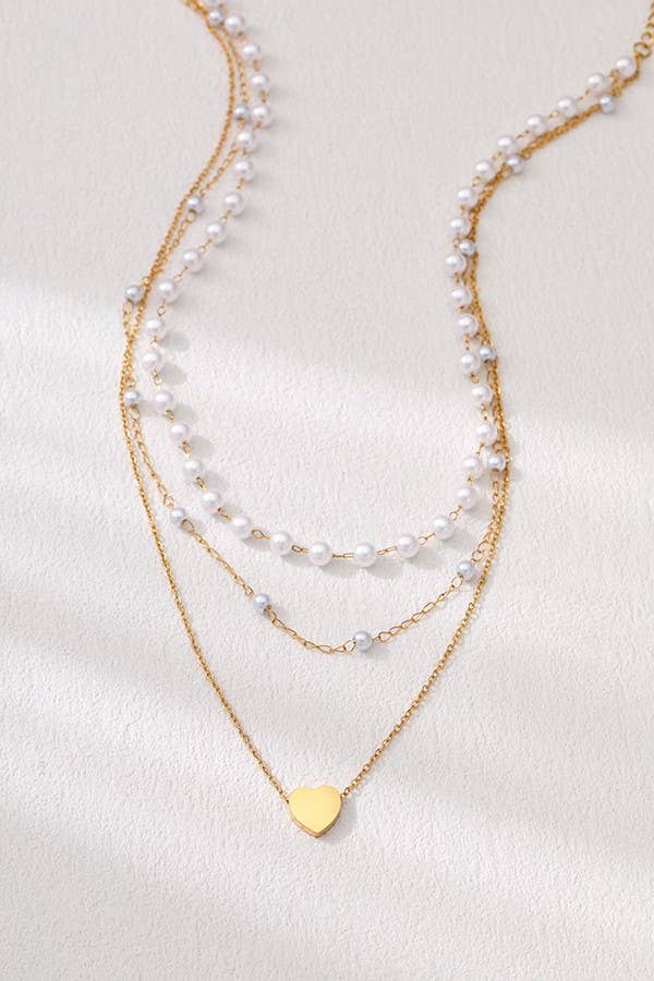 JOSSLYN by wall to wall - 18K STAINLESS STEEL TARNISH FREE LAYERED NECKLACE | 40NK406 - GOLD - Jolie Femme Boutique