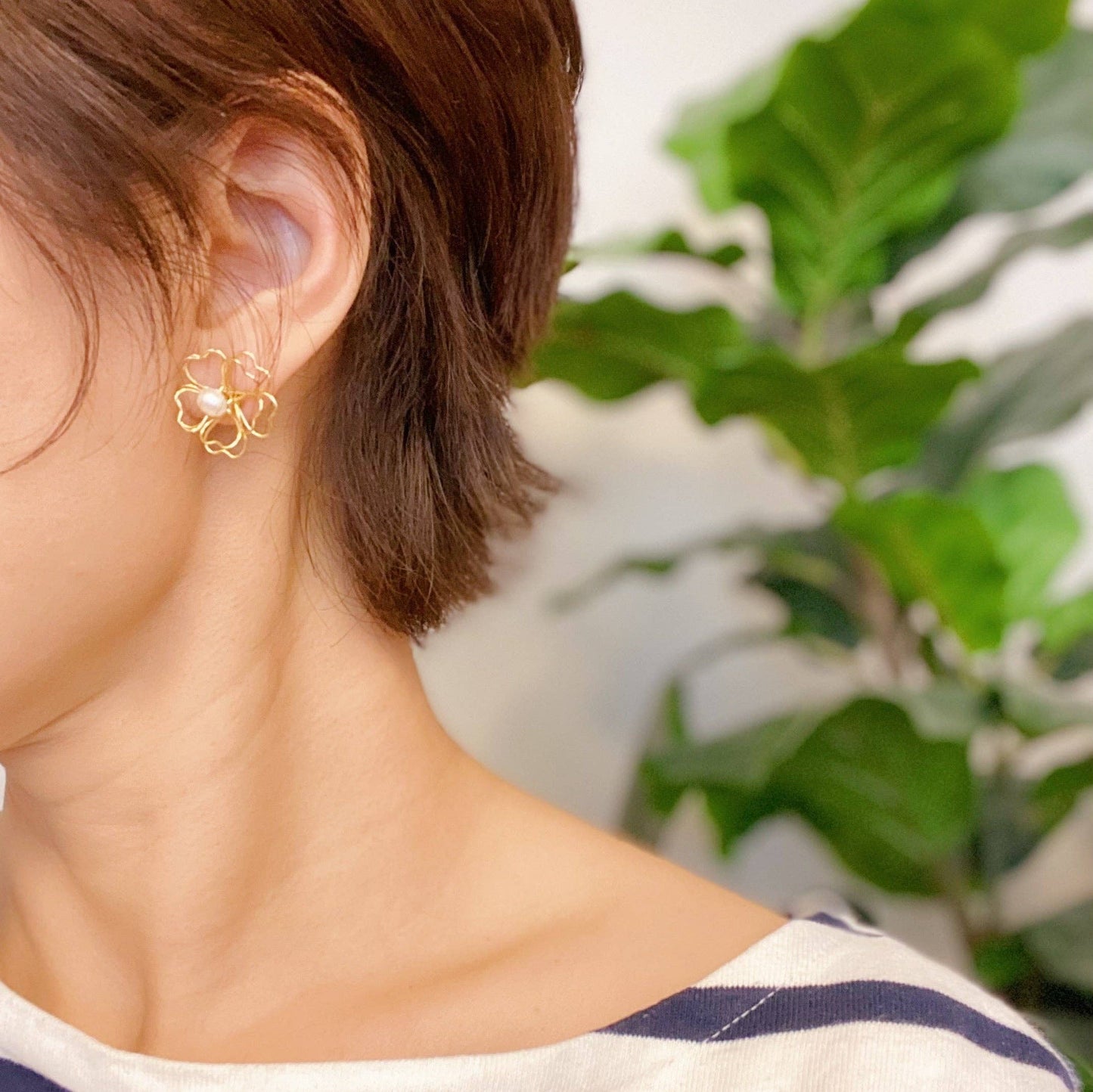 Heart Petals With Freshwater Pearl Earrings - Jolie Femme Boutique