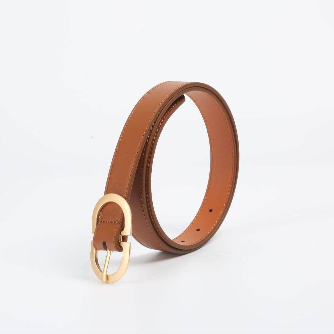 Camel Gold Buckle Belt