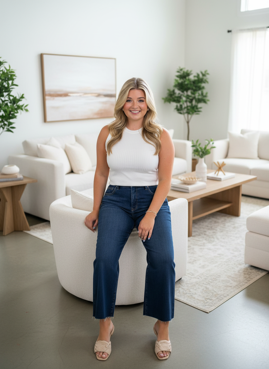 White Ribbed Tank Top - Jolie Femme Boutique