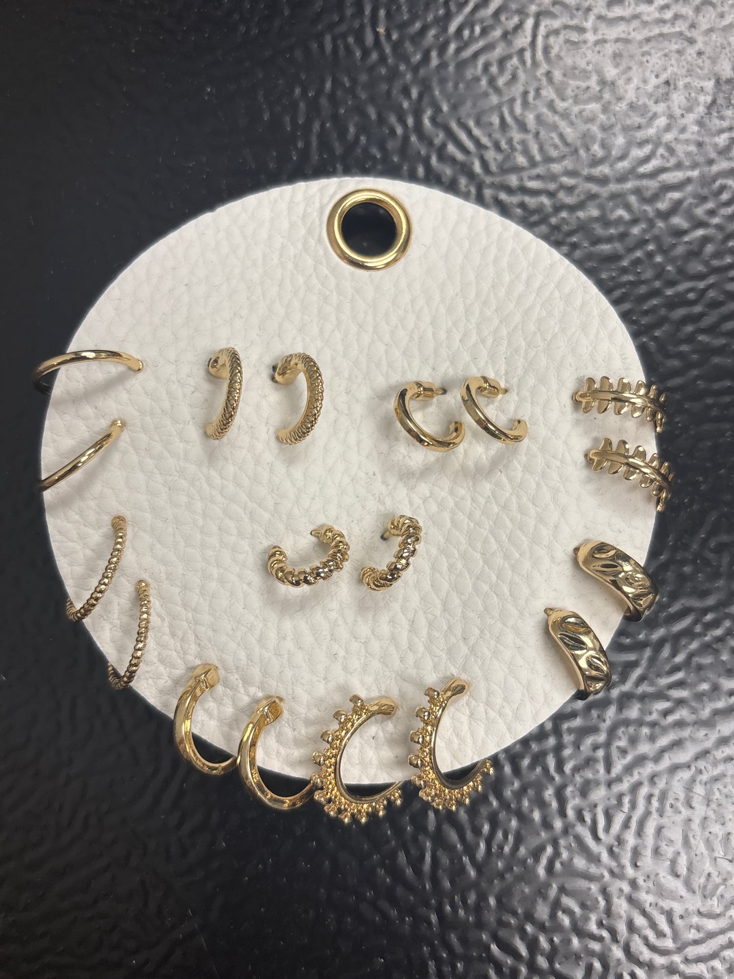 Set of 9 Huggie Earrings