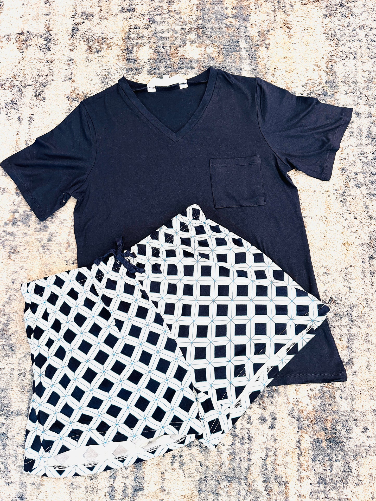 V-Neck Tee W/ Bombay Short Set - Jolie Femme Boutique