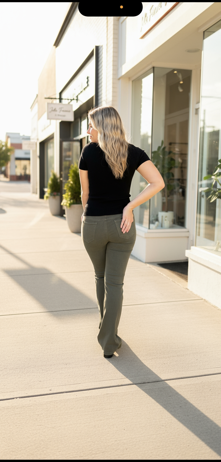 Mid Rise Flare Jegging - Jolie Femme Boutique