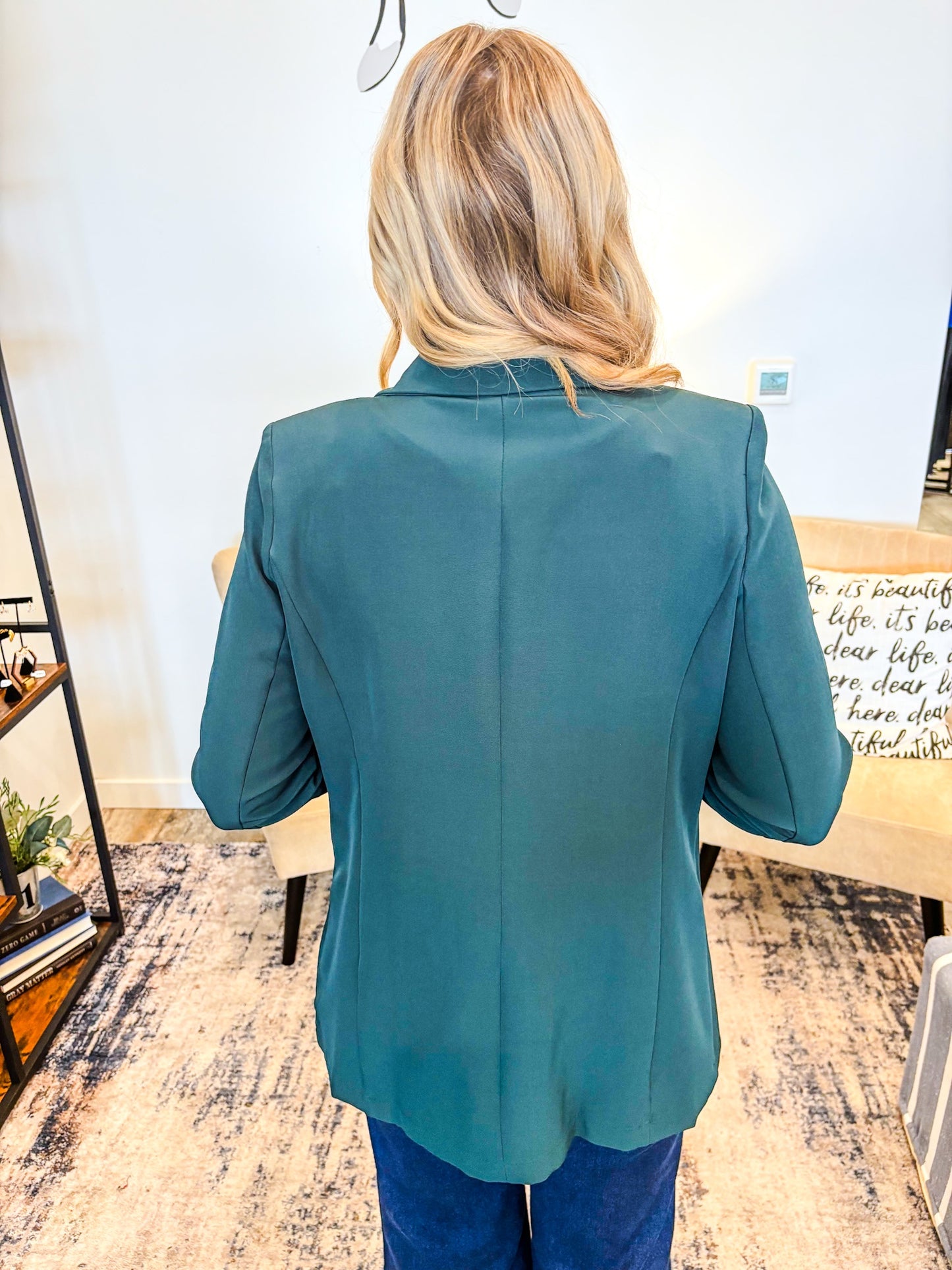 Beautiful Ruched Sleeve Blazer