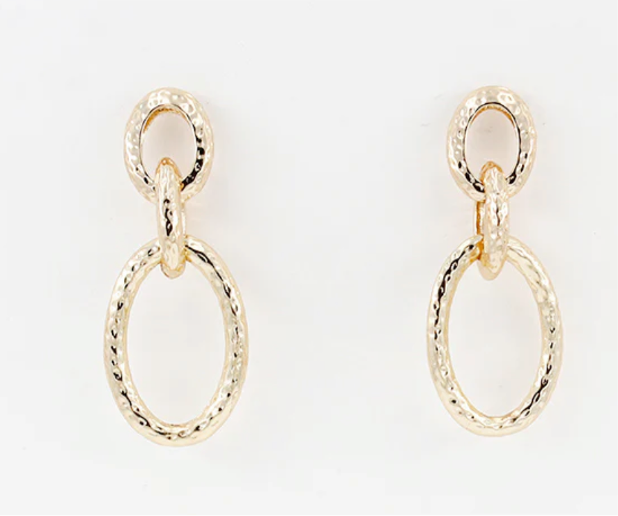 Gold Thick Textured Open Circle - Jolie Femme Boutique