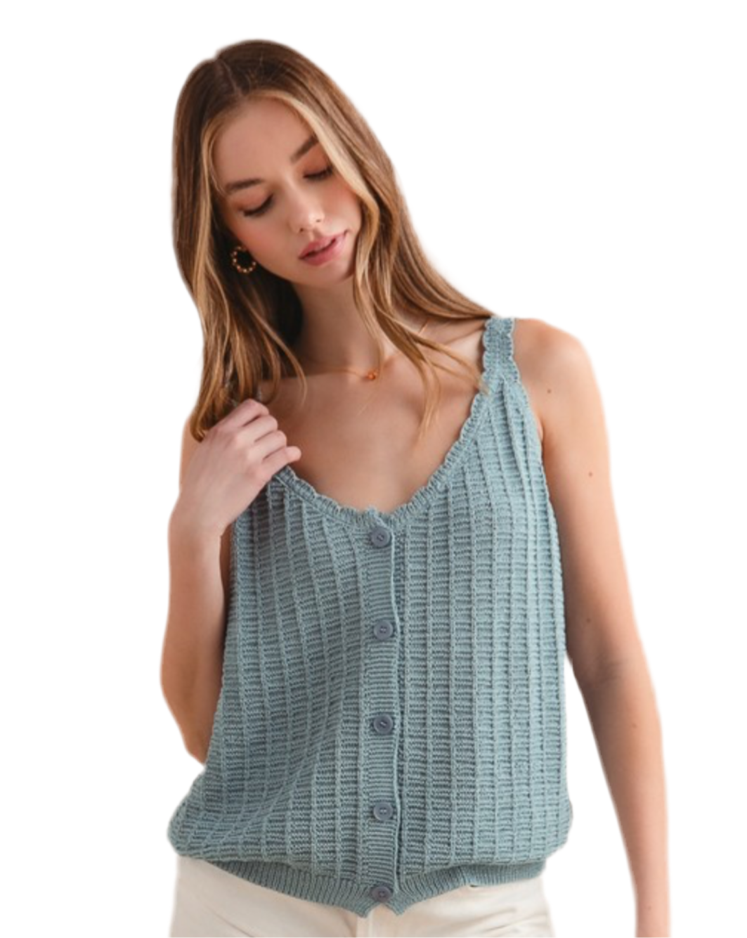 Button Down Tank Top