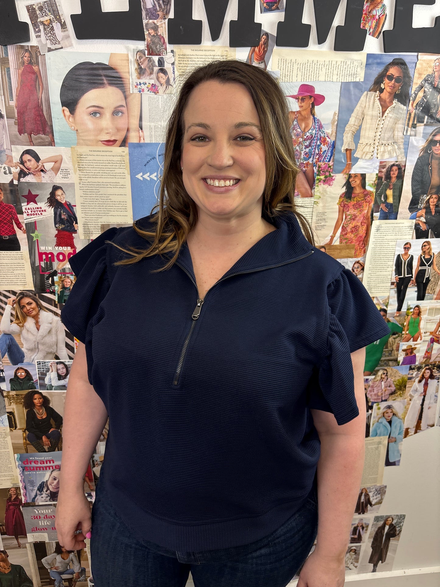 Plus Size Ruffle Sleeve Top - Jolie Femme Boutique