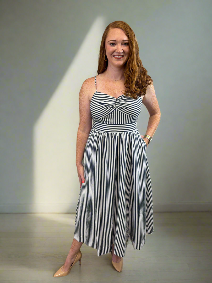 Seaside Stroll Striped Sweetheart Maxi Dress - Jolie Femme Boutique