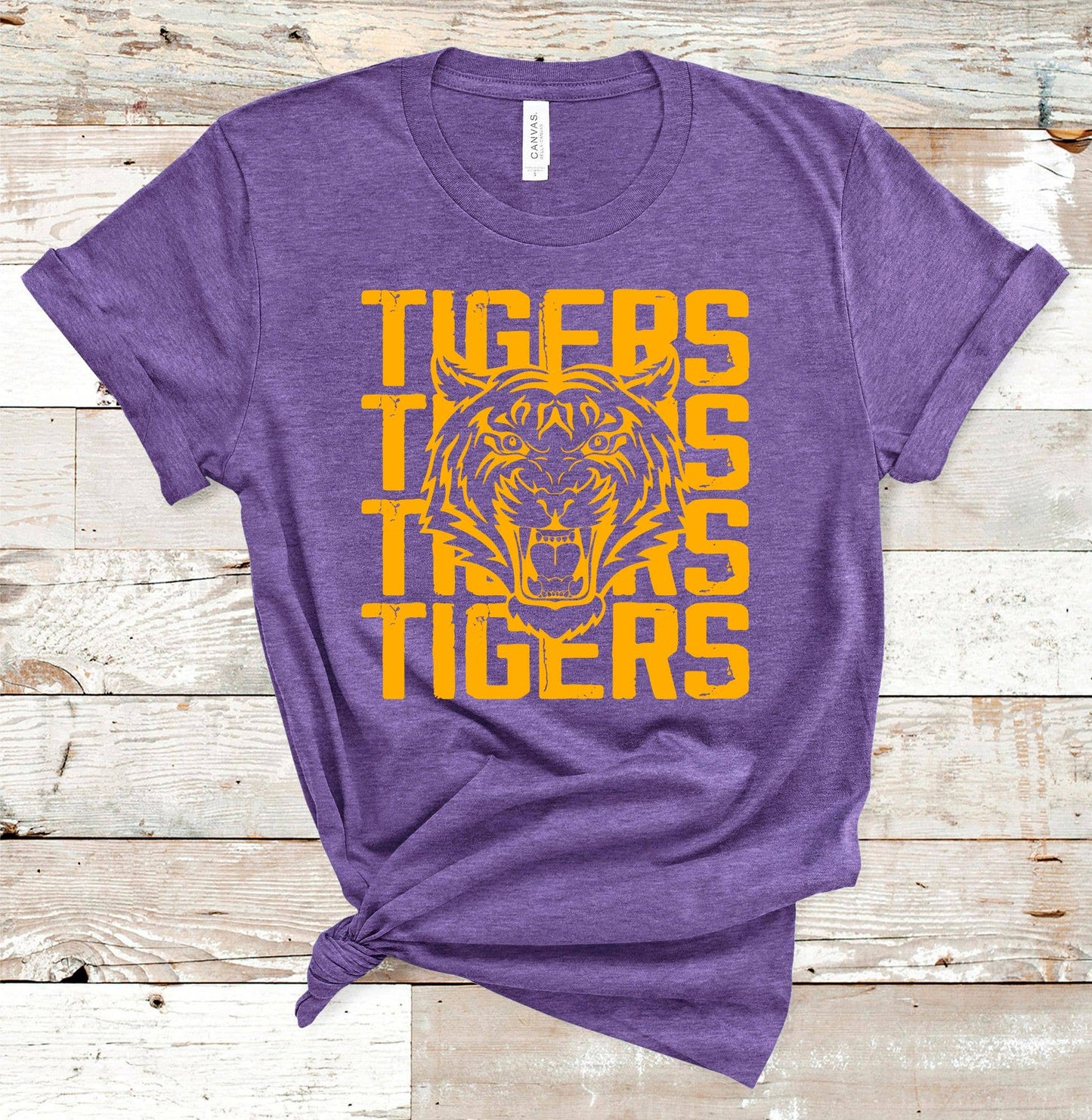 American Threadz Apparel - Custom Tigers Stacked Mascot Tee - Adult Small - Jolie Femme Boutique