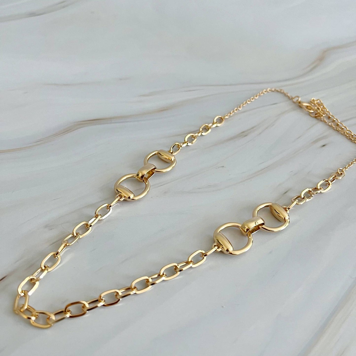 Double Equestrian Chain Necklace - Jolie Femme Boutique