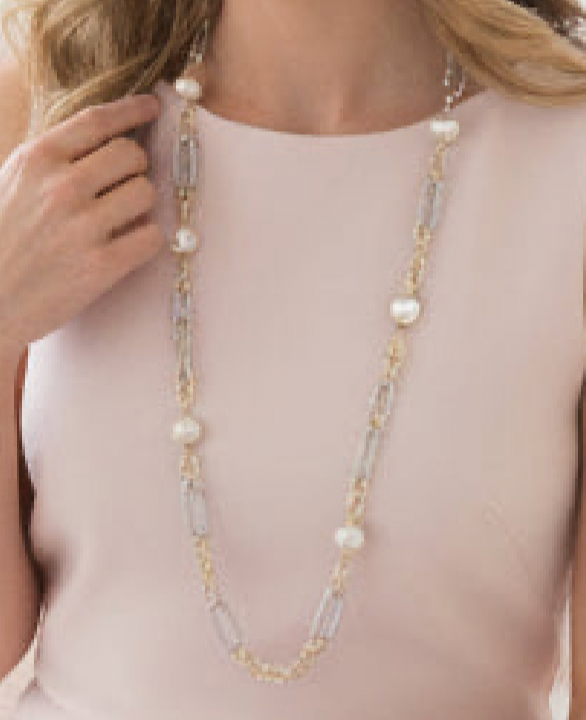 Cable Pearl Link Necklace - Jolie Femme Boutique