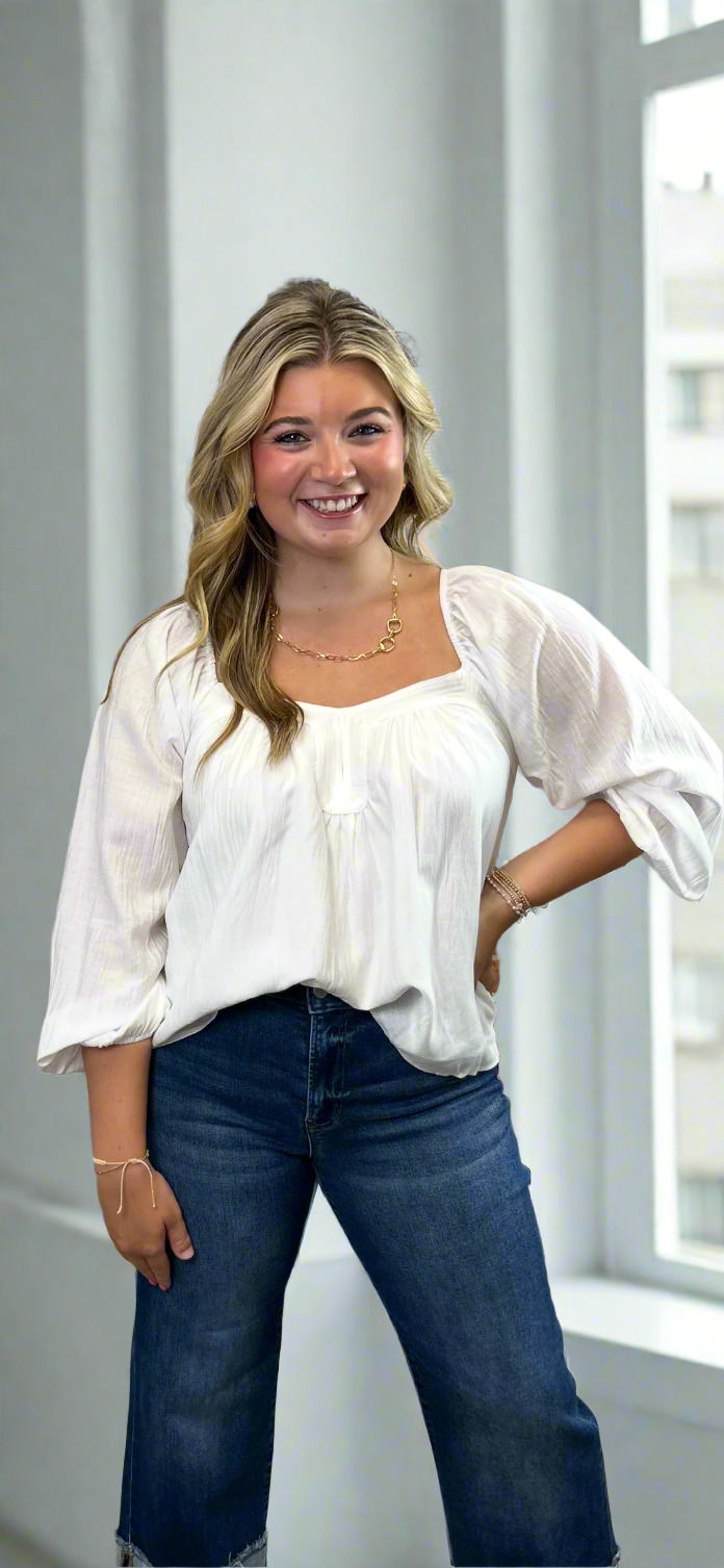 Sweetheart Neck Blouse - Jolie Femme Boutique
