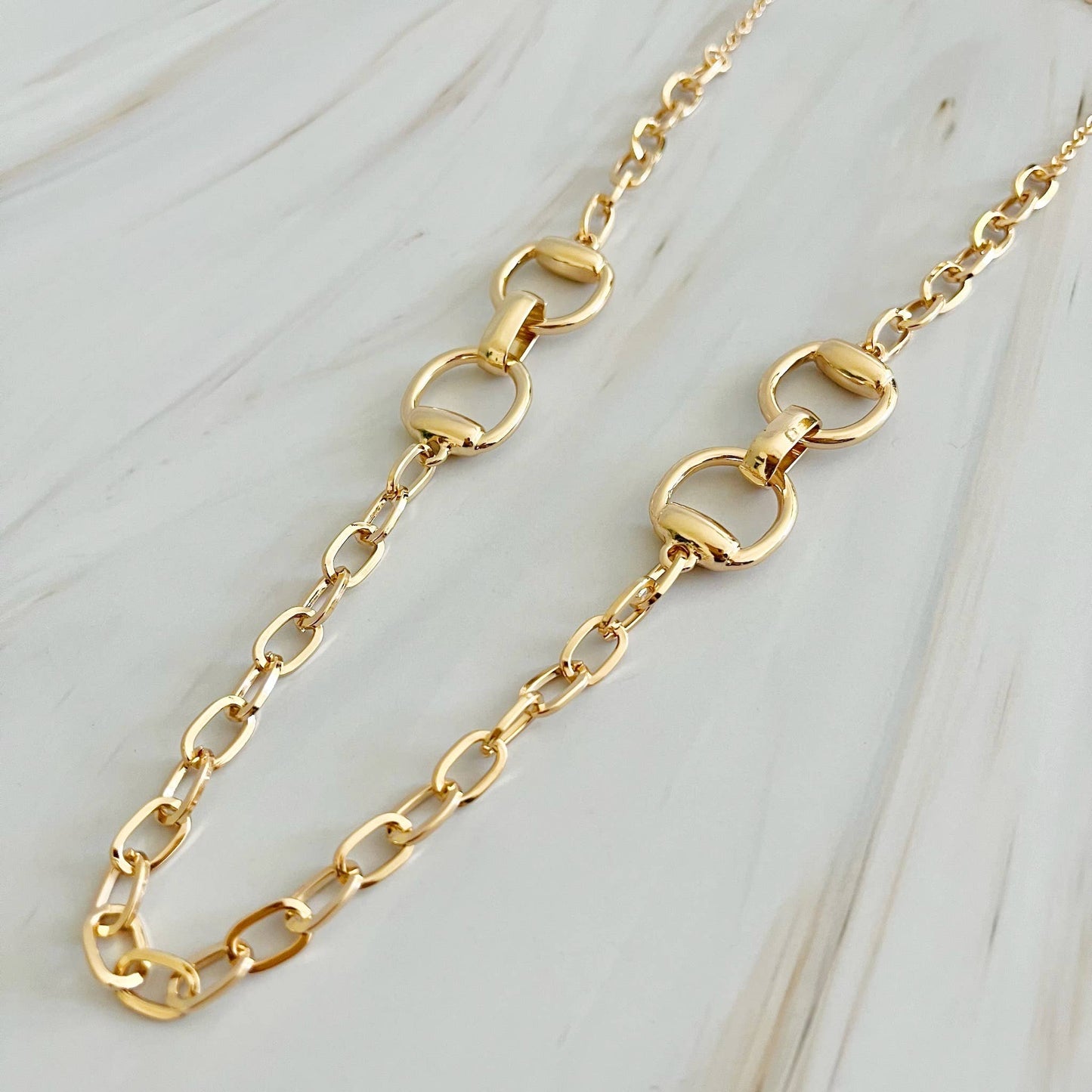 Double Equestrian Chain Necklace - Jolie Femme Boutique