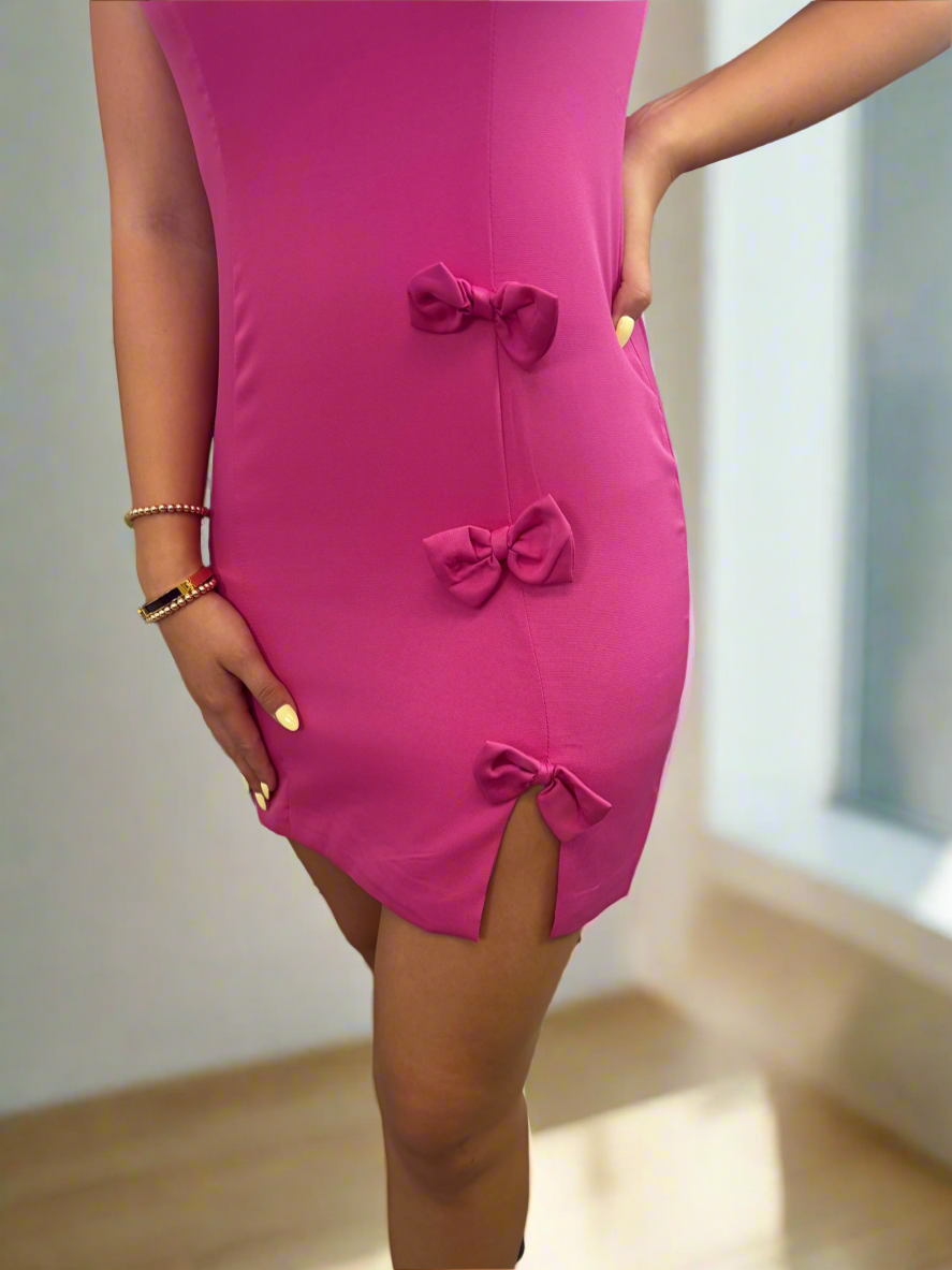 Fuchsia Bodycon Sleeveless Dress - Jolie Femme Boutique