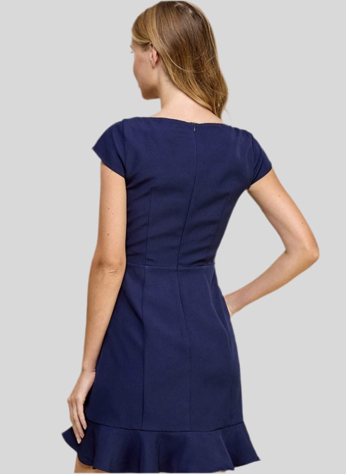 Square Neckline Ruffle Hem Dress - Jolie Femme Boutique