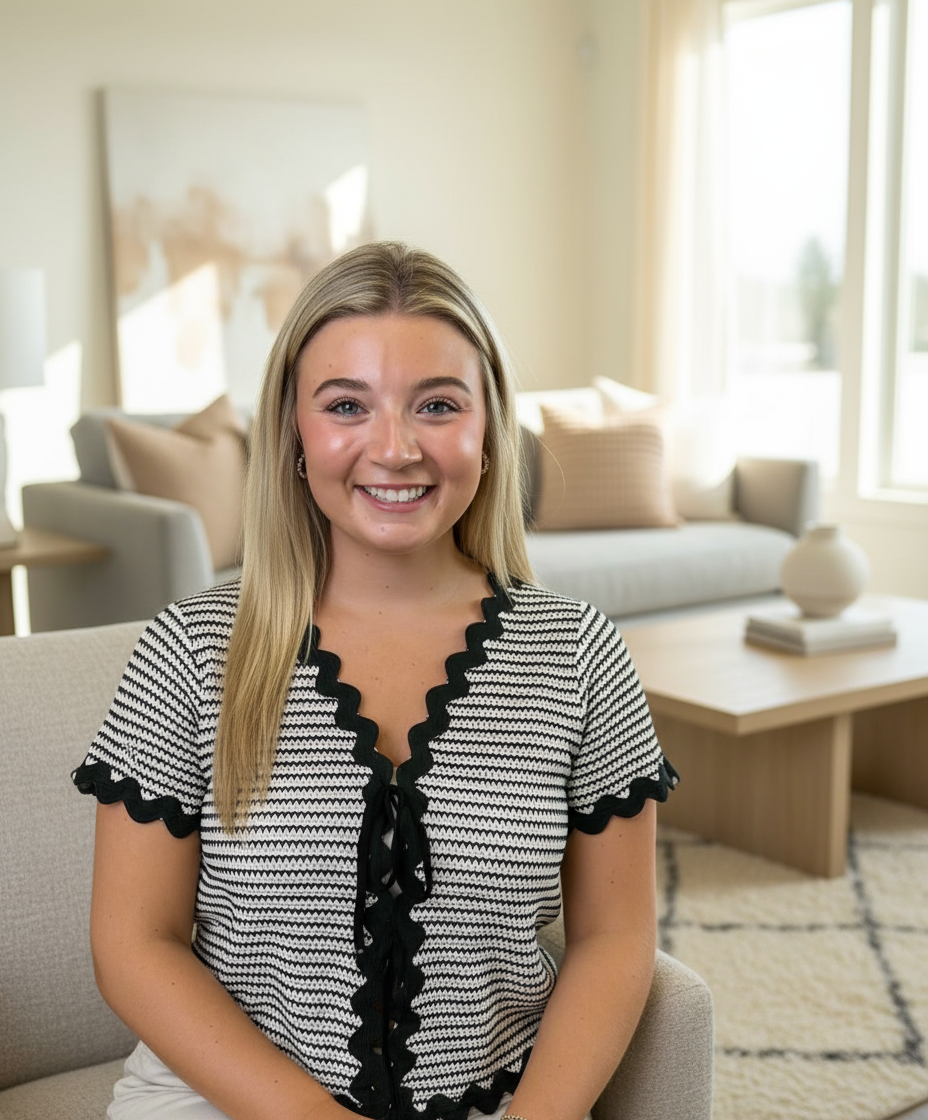 Contrast Trim Front Tie Top - Jolie Femme Boutique