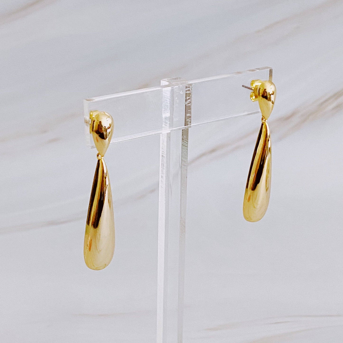 Golden Object Double Tier Earrings - Jolie Femme Boutique