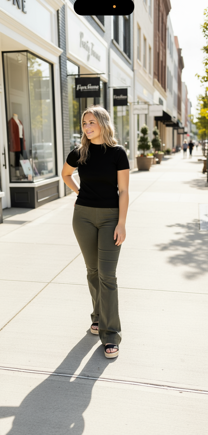 Mid Rise Flare Jegging - Jolie Femme Boutique