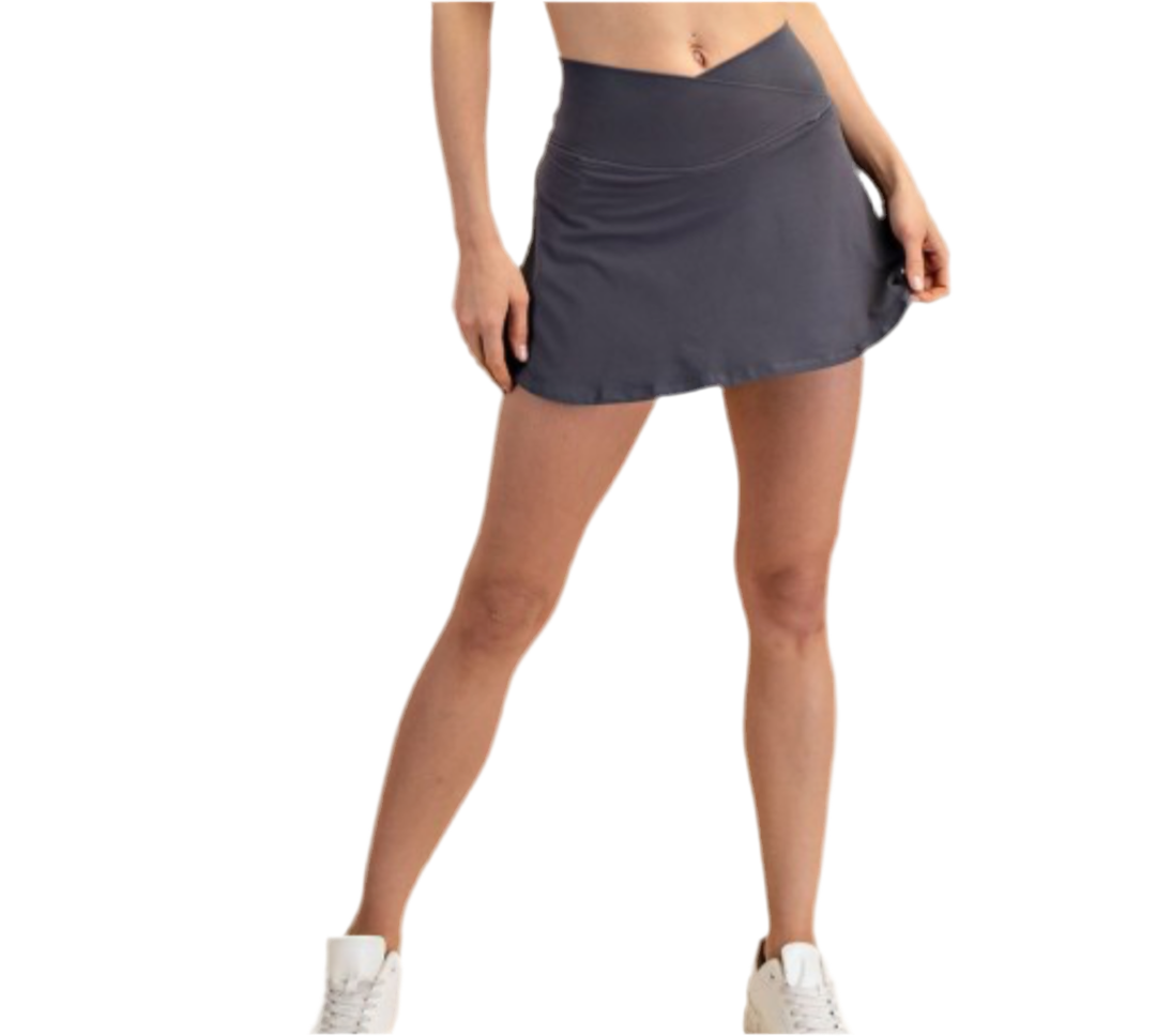 Butter V Shaped High-Waist Skort - Jolie Femme Boutique