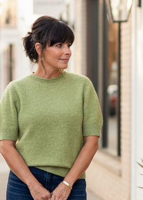 Moss Green Short Sleeve Sweater