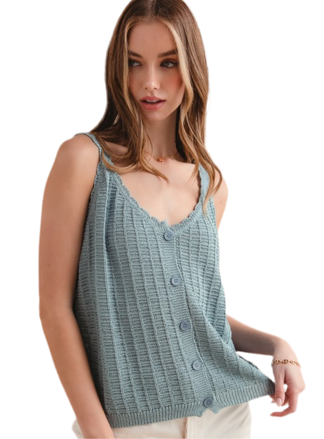 Button Down Tank Top